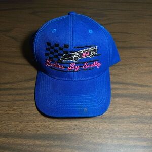 Vintage 90s Bodies By Scotty Auto Body Shop Strap Mechanic Car Hat Cap Blue